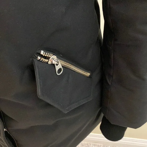 Mackage black parka luxurious down water-repellent rain windproof mid-length - Picture 5 of 15